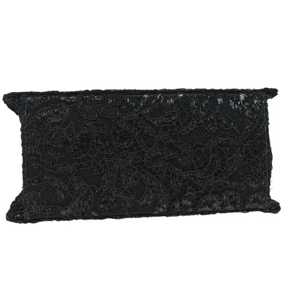 Chanel 1997-1999 Black Satin Lace Double Sided Turnlock Handbag