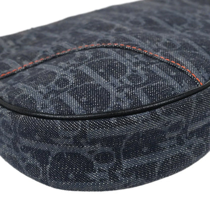 Christian Dior 2005 Navy Denim Trotter Saddle Handbag