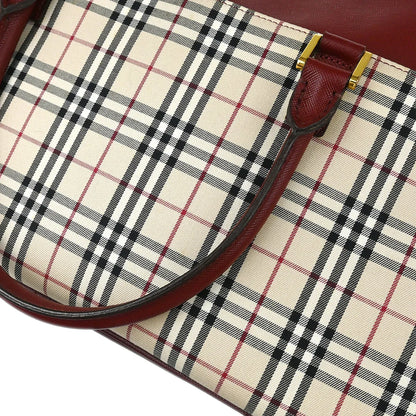 Burberry Beige Bordeaux Burberry Check 2way Shoulder Handbag