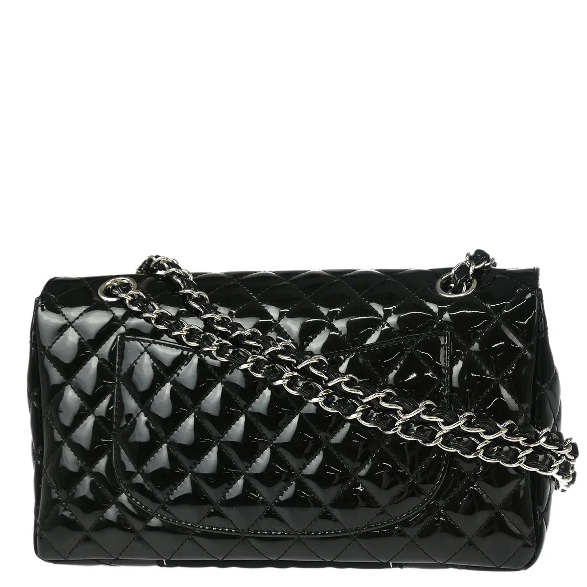 Chanel 2006-2008 Black Patent Leather Single Flap Shoulder Bag