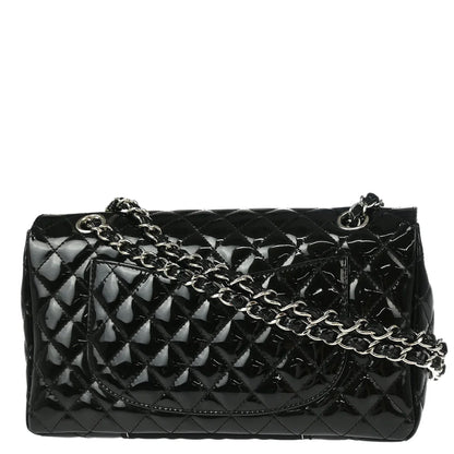 Chanel 2006-2008 Black Patent Leather Single Flap Shoulder Bag