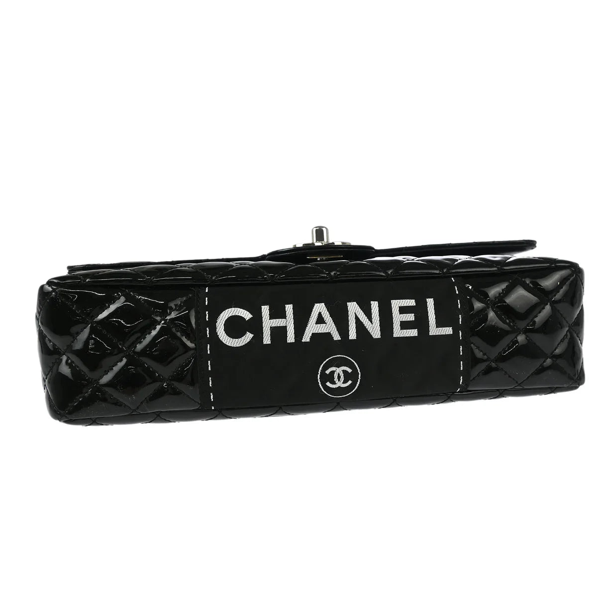 Chanel 2006-2008 Black Patent Leather Single Flap Shoulder