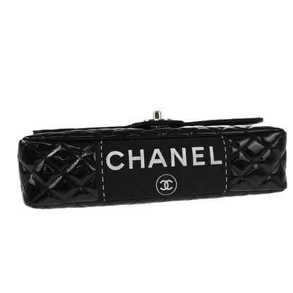 Chanel 2006-2008 Black Patent Leather Single Flap Shoulder Bag
