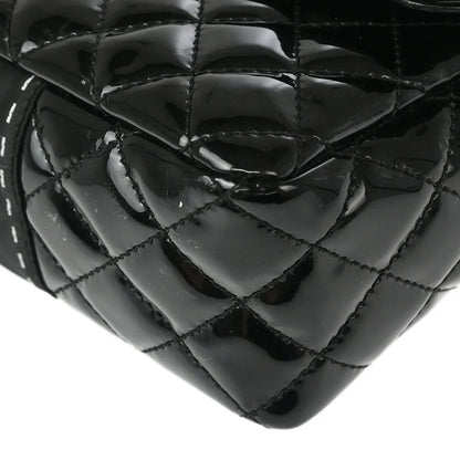 Chanel 2006-2008 Black Patent Leather Single Flap Shoulder Bag