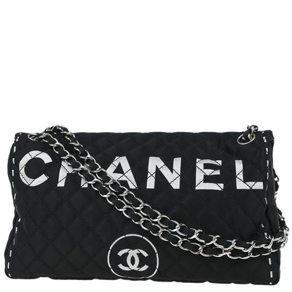 Chanel 2006-2008 Black Satin Shoulder Bag