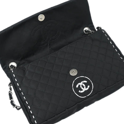 Chanel 2006-2008 Black Satin Shoulder Bag