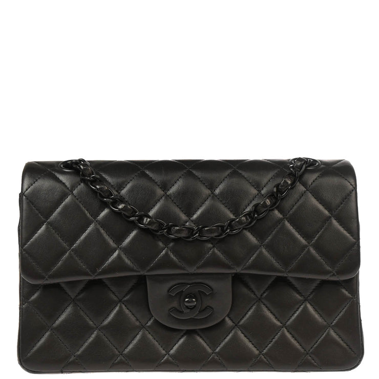 Chanel Black Lambskin Small Classic Double Flap Shoulder Bag