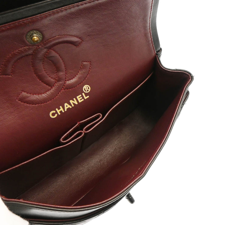 Chanel Black Lambskin Small Classic Double Flap Shoulder Bag