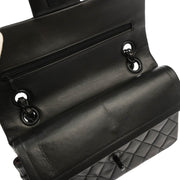 Chanel Black Lambskin Small Classic Double Flap Shoulder Bag