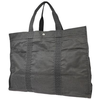 Hermes Gray Canvas Herline Tote TGM Handbag
