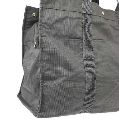 Hermes Gray Canvas Herline Tote TGM Handbag
