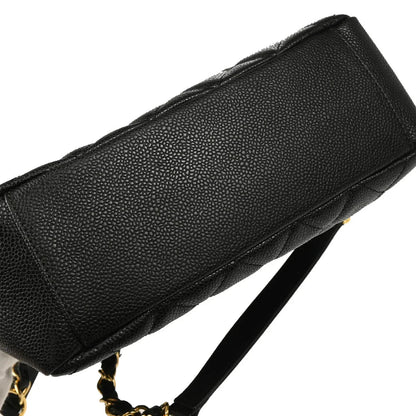 Chanel 2008-2009 Black Caviar Petite Shopping Tote PST Chain Handbag
