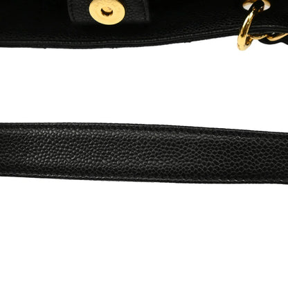Chanel 2008-2009 Black Caviar Petite Shopping Tote PST Chain Handbag