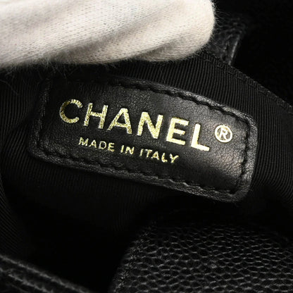Chanel 2008-2009 Black Caviar Petite Shopping Tote PST Chain Handbag