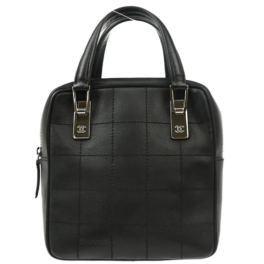 Chanel 2001-2003 Black Lambskin Choco Bar Handbag