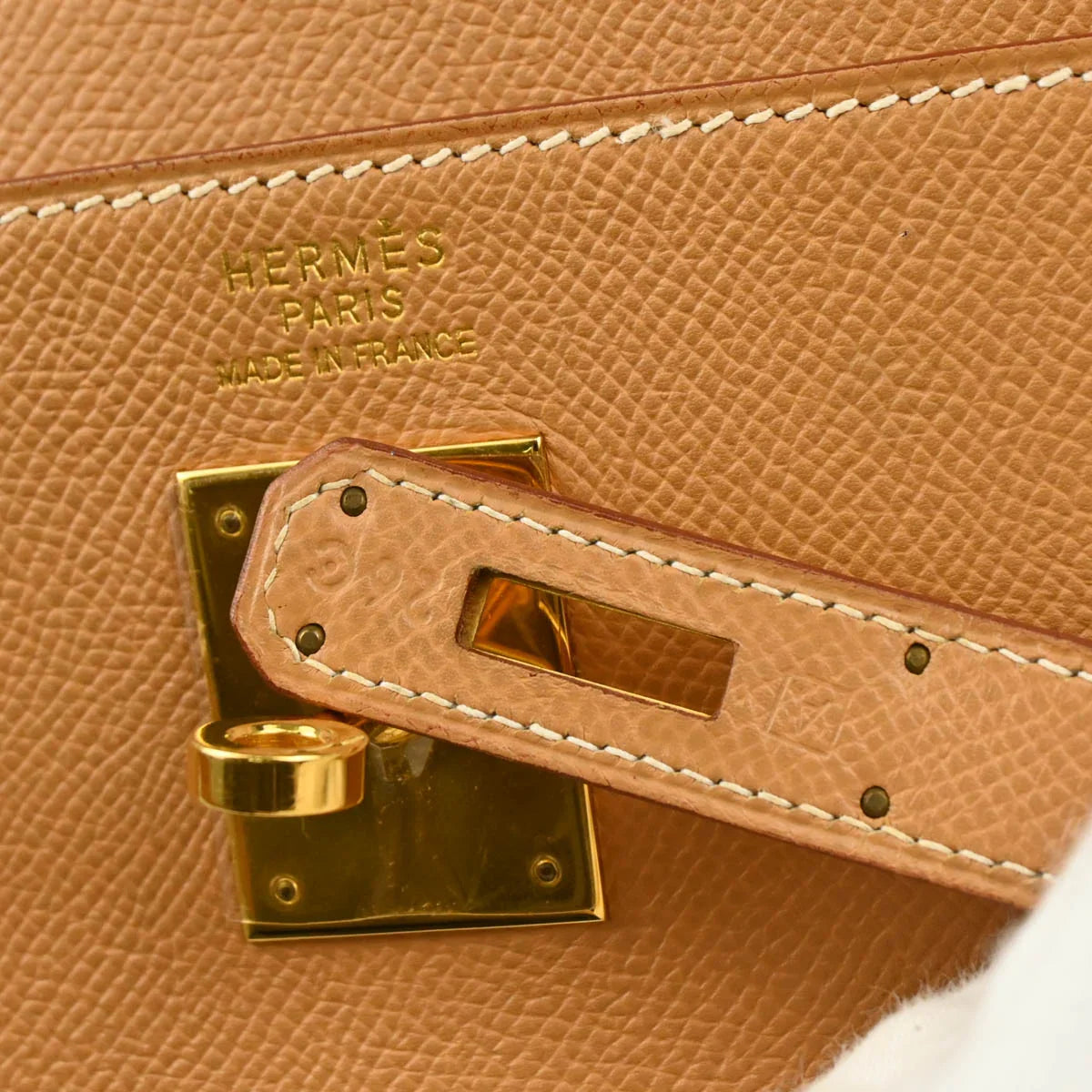 Hermes 1997 Natural Courchevel Kelly 35 Retourne 2way Shoulder Handbag
