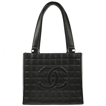 Chanel 2001-2003 Black Lambskin Choco Bar Handbag
