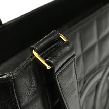 Chanel 2001-2003 Black Lambskin Choco Bar Handbag