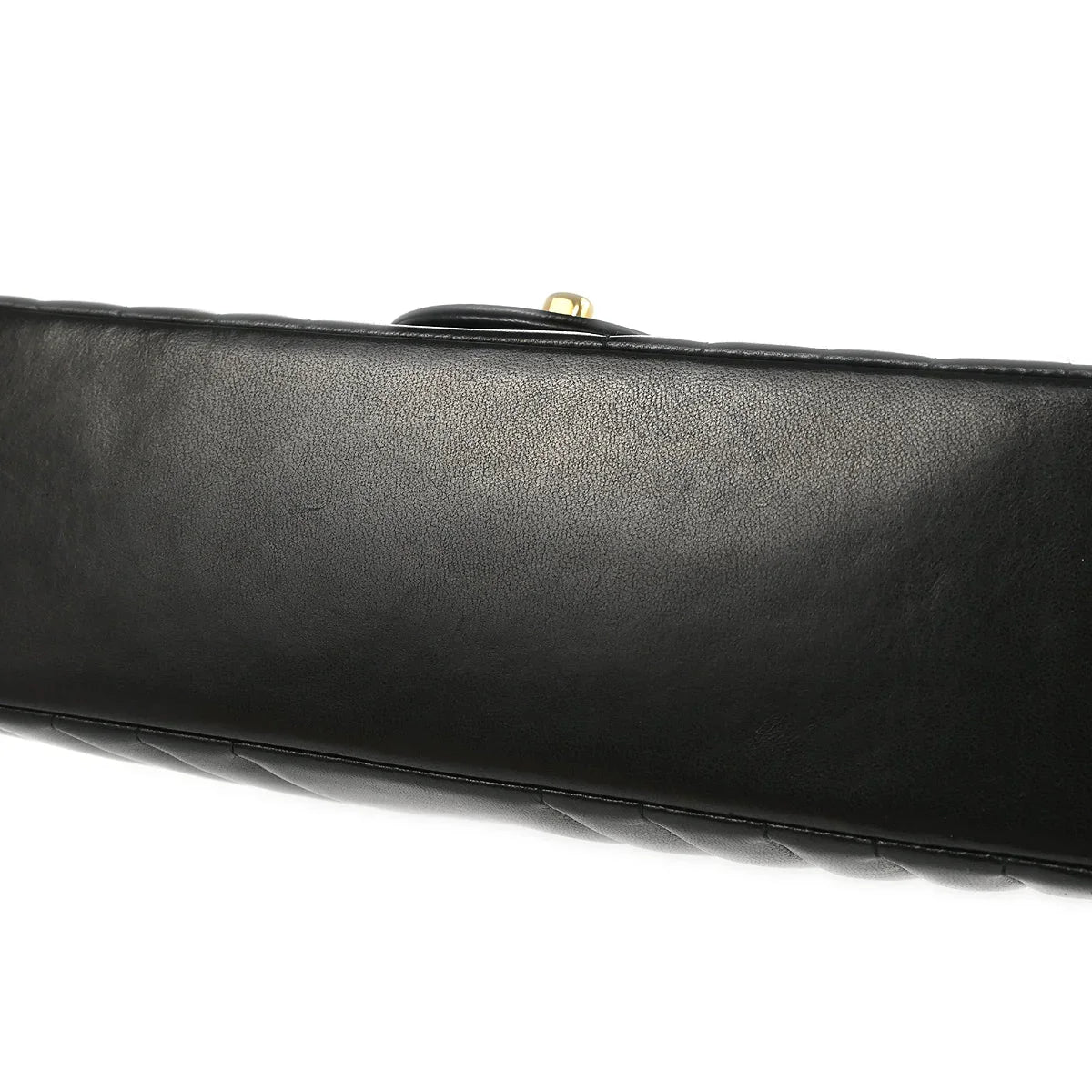 Chanel 1991-1994 Black Lambskin Vertical Stitch Single Flap Shoulder Bag