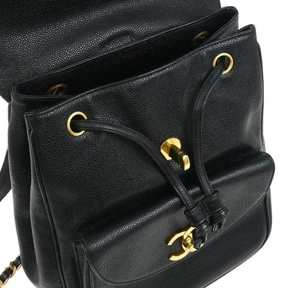 Chanel 2003-2004 Black Caviar Backpack