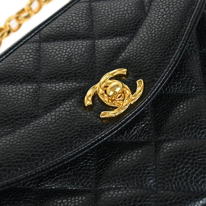 Chanel 1991-1994 Black Caviar Camera Bag Mini