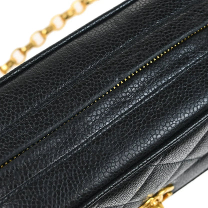 Chanel 1991-1994 Black Caviar Camera Bag Mini