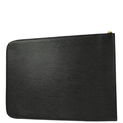 Louis Vuitton 1991 Black Epi Poche Documents 38 Business Bag M54492
