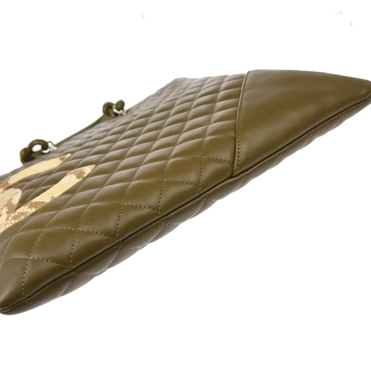 Chanel * 2004-2005 Khaki Calfskin Cambon Ligne Tote Handbag