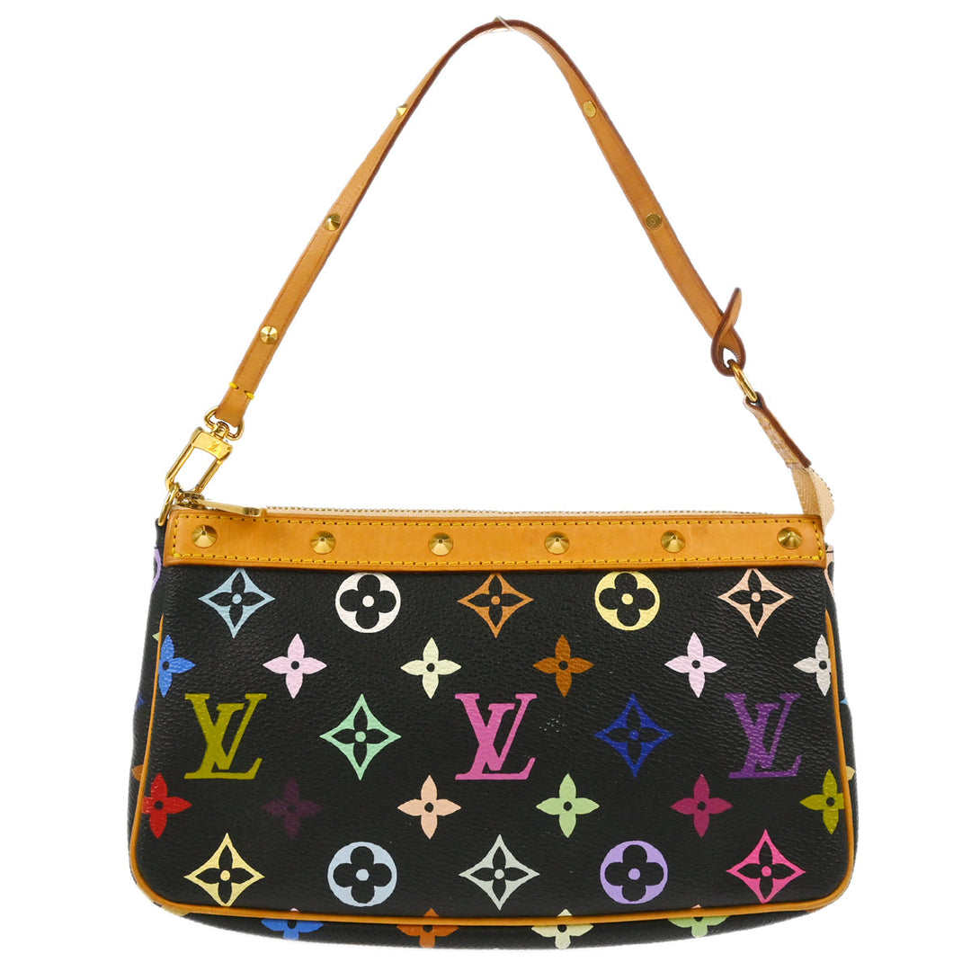 Louis Vuitton 2003 Black Multicolor Pochette Accessoires