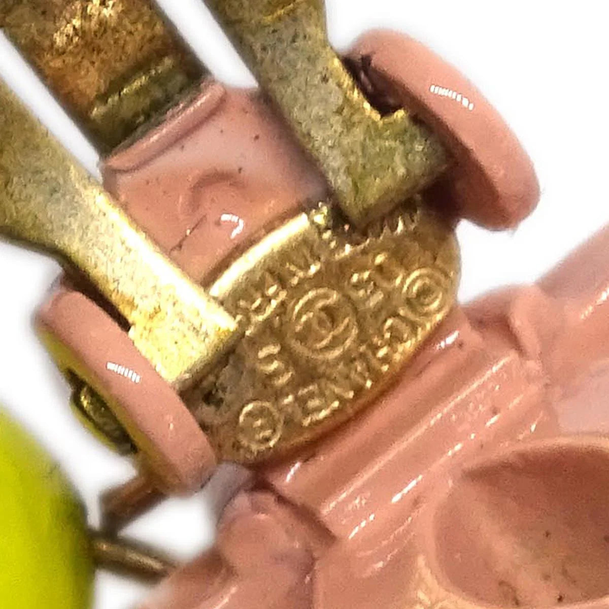 Chanel CC Dangle Earrings Pink Clip-On 03S