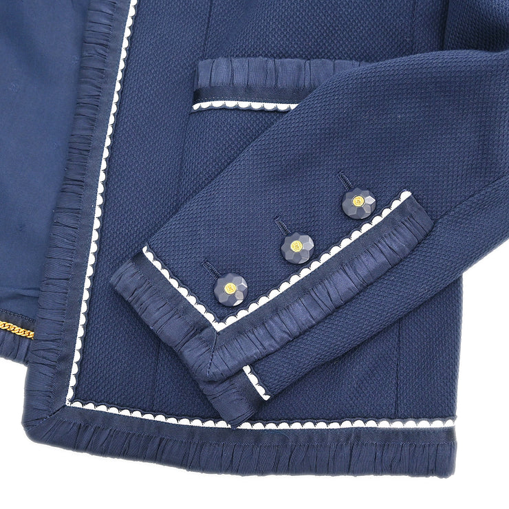 超激安 Chanel Setup Vintage AMORE – #38 P294 Navy Skirt Jacket Suit ジャケット・アウター