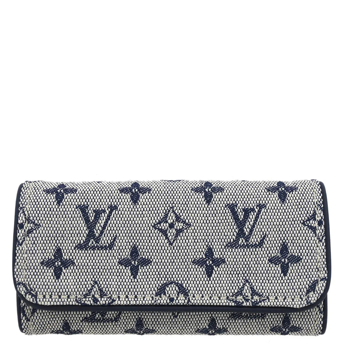 Louis Vuitton 2004 Blue Monogram Mini Lin Multicles 4 Key Case M92425 Small Good