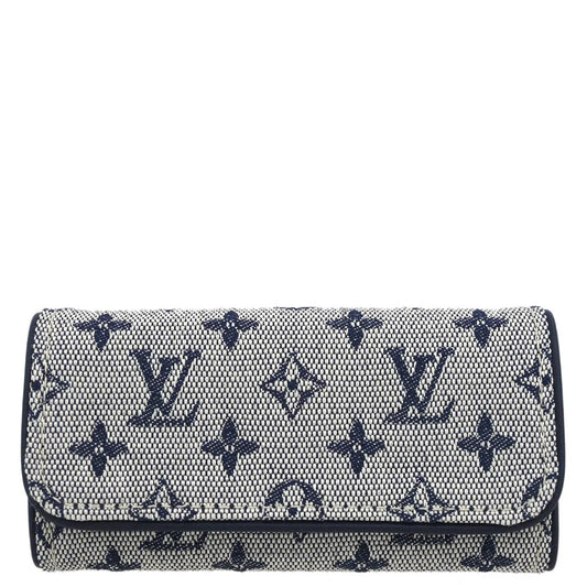 Louis Vuitton 2004 Blue Monogram Mini Lin Multicles 4 Key Case M92425 Small Good