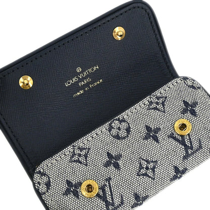 Louis Vuitton 2004 Blue Monogram Mini Lin Multicles 4 Key Case M92425 Small Good