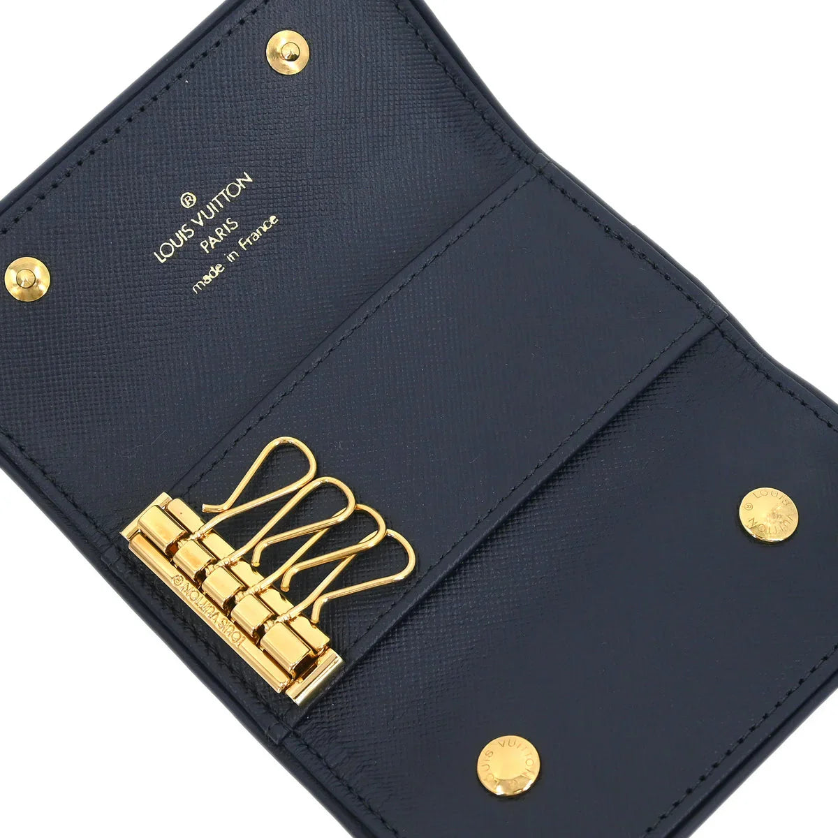Louis Vuitton 2004 Blue Monogram Mini Lin Multicles 4 Key Case M92425 Small Good