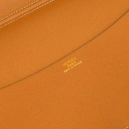 Hermes 1991 Gold Courchevel Vision Agenda Note Book Cover Small Good