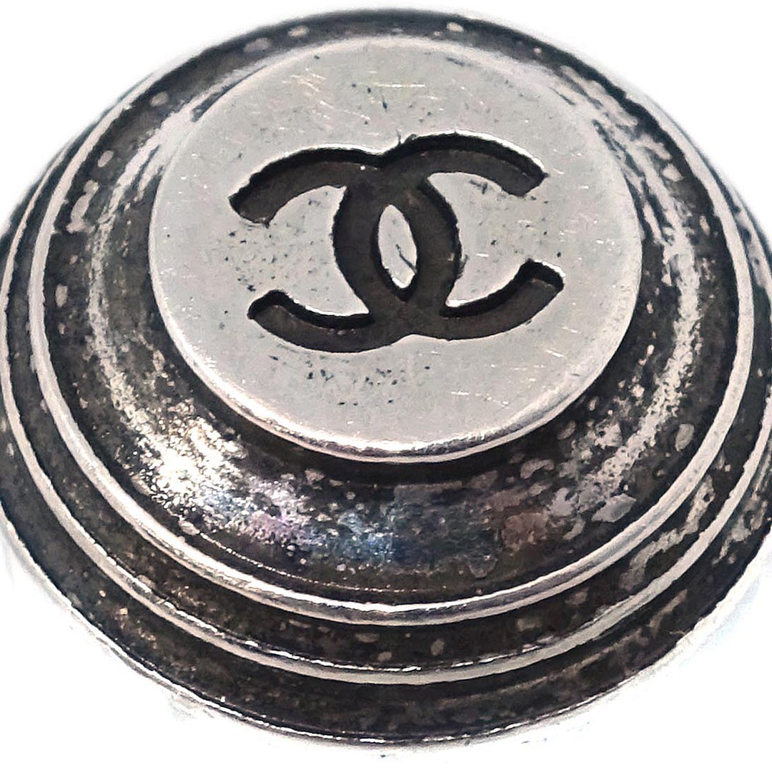 Chanel Button Piercing Earrings Silver 99P – AMORE Vintage Tokyo