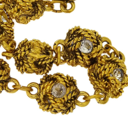 Chanel Chain Necklace Gold Rhinestone