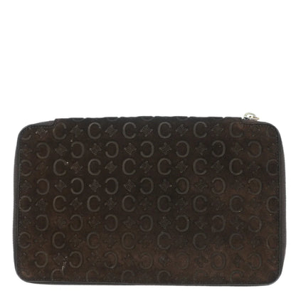 Celine Brown Suede Macadam Pouch Wallet