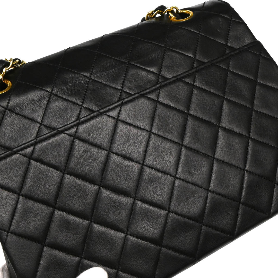 Chanel Black Lambskin Single Flap Shoulder Bag – AMORE