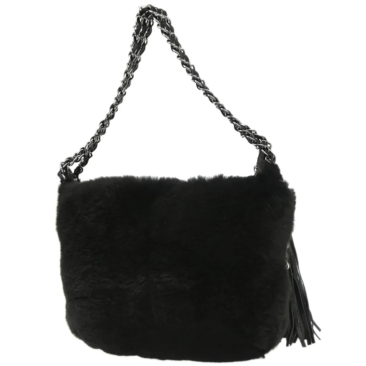 Chanel 2005-2006 Rabbit Fur Chain Handbag