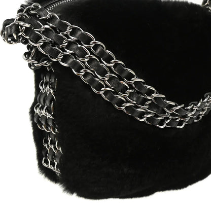 Chanel 2005-2006 Rabbit Fur Chain Handbag