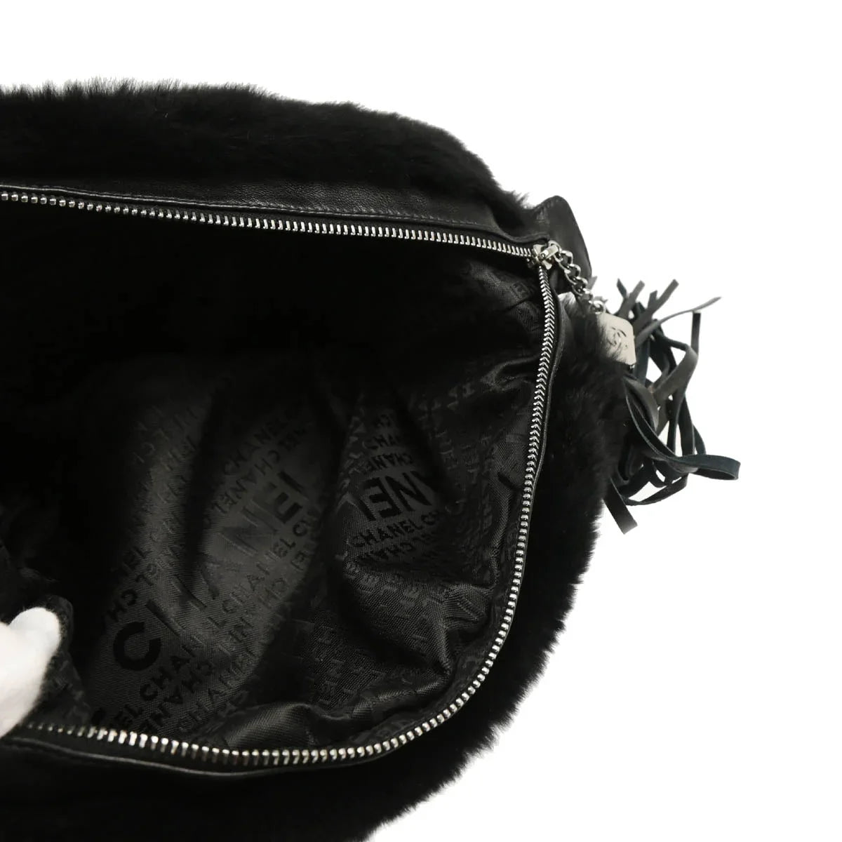 Chanel 2005-2006 Rabbit Fur Chain Handbag