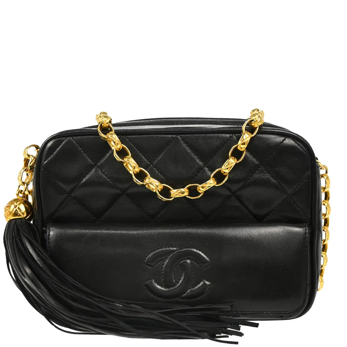 Chanel Black Lambskin Camera Bag Mini