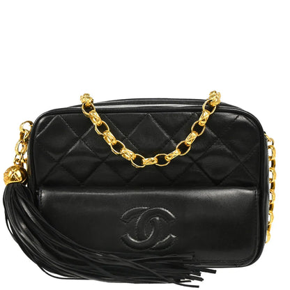 Chanel Black Lambskin Camera Bag Mini