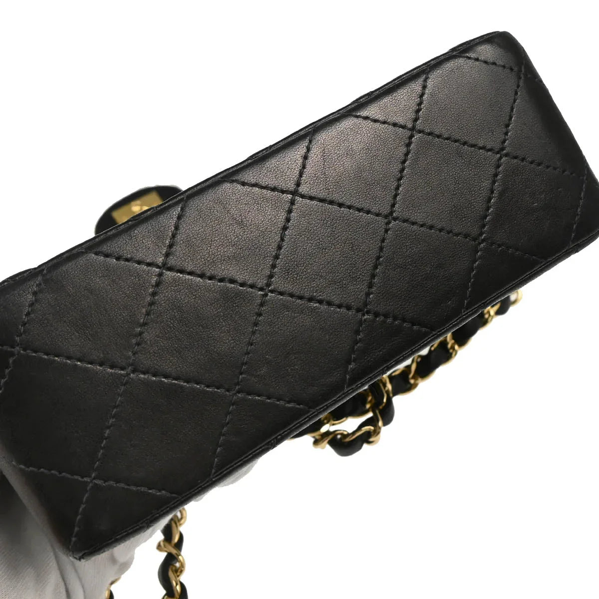 Chanel 2000-2002 Black Lambskin Mini Classic Square Flap Shoulder Bag 17