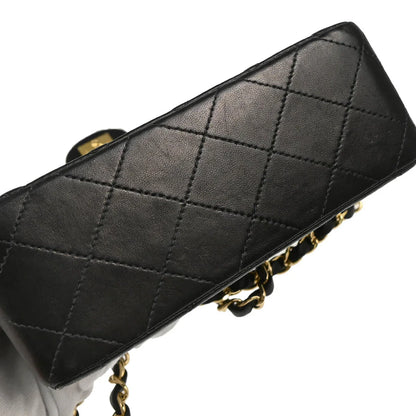 Chanel 2000-2002 Black Lambskin Mini Classic Square Flap Shoulder Bag 17