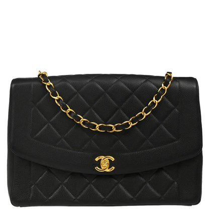 Chanel 1996-1997 Black Caviar Shoulder Bag