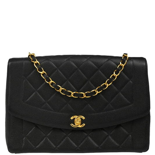 Chanel 1996-1997 Black Caviar Shoulder Bag