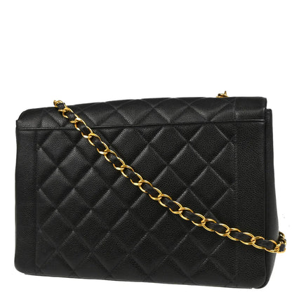 Chanel 1996-1997 Black Caviar Shoulder Bag